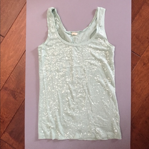 J. Crew Tank Sparkly Mint - Picture 1 of 1